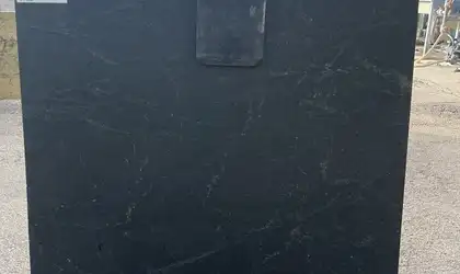 Full image of Virginia Black Honed Black Granite countertop slab