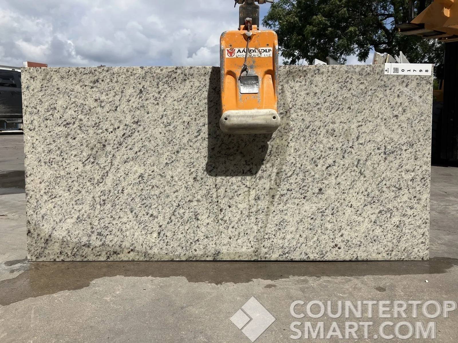 Full image of Dallas White Granite countertop slab