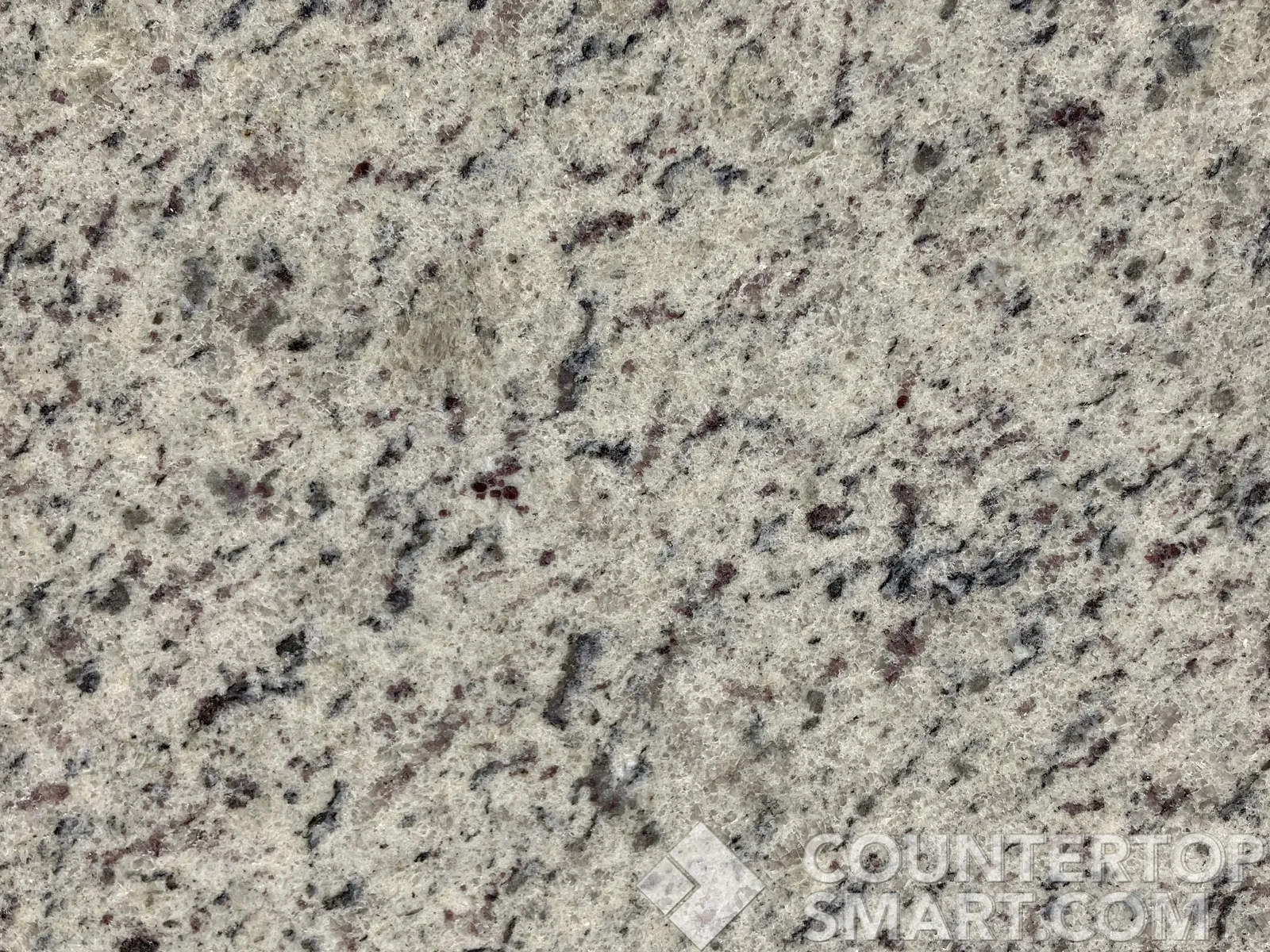 Closeup image of Dallas White Granite countertop slab