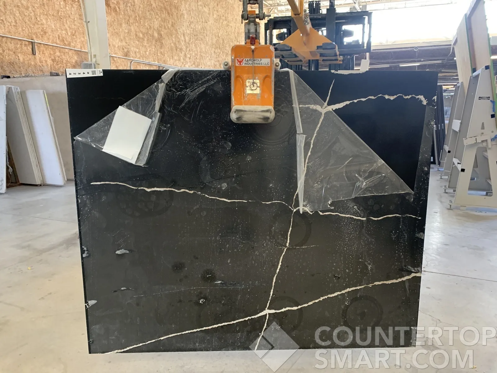Full image of Silestone Eternal Noir Quartz countertop slab