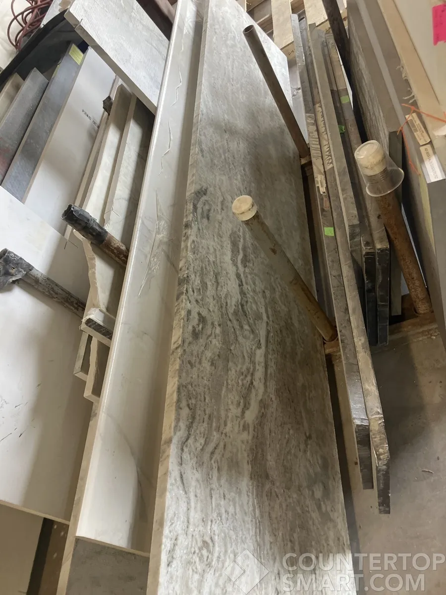 Full image of Fantasy Brown Grey Marble countertop slab
