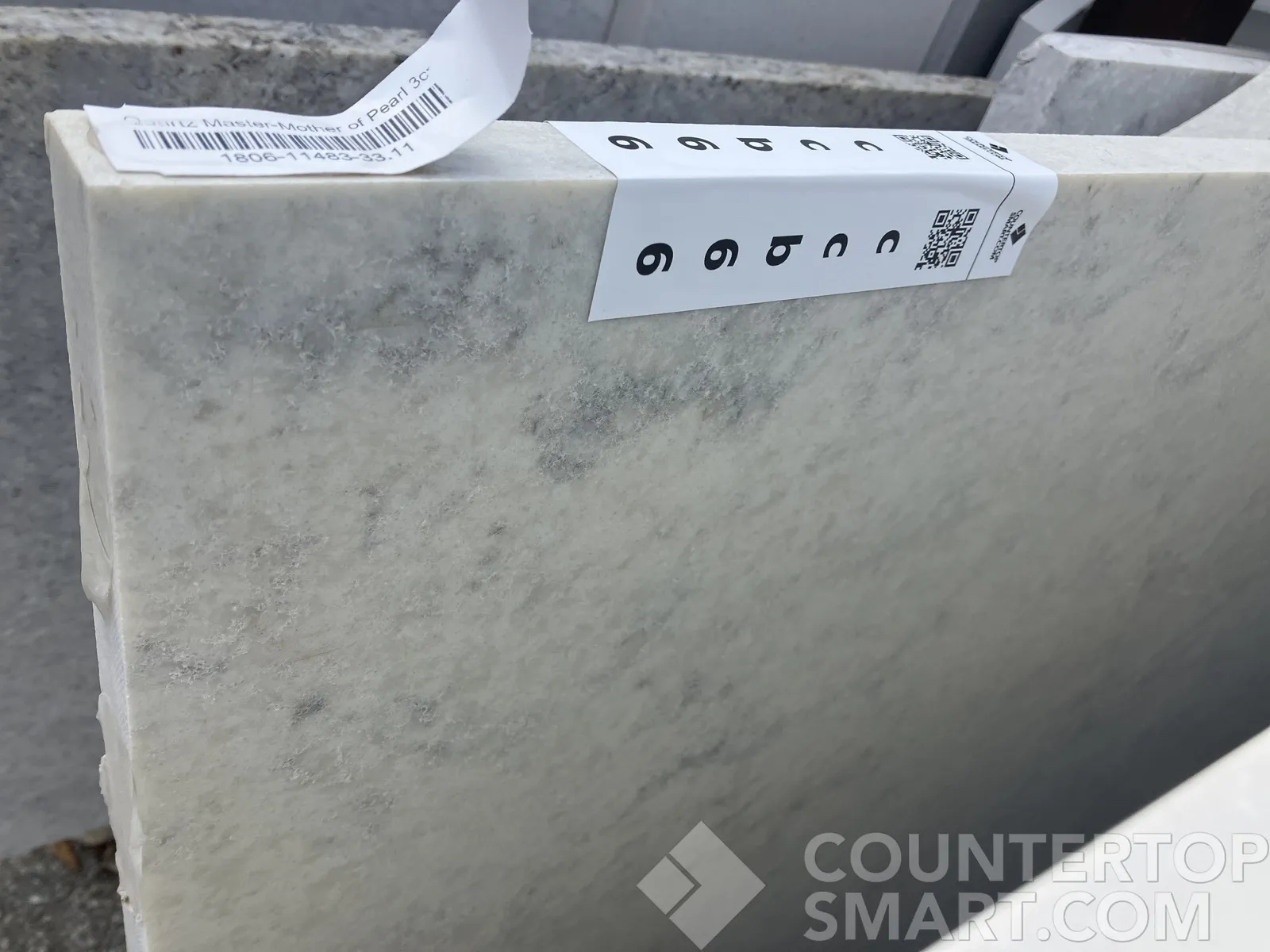 Full image of Quartz Master Mother Pearl Quartz countertop slab