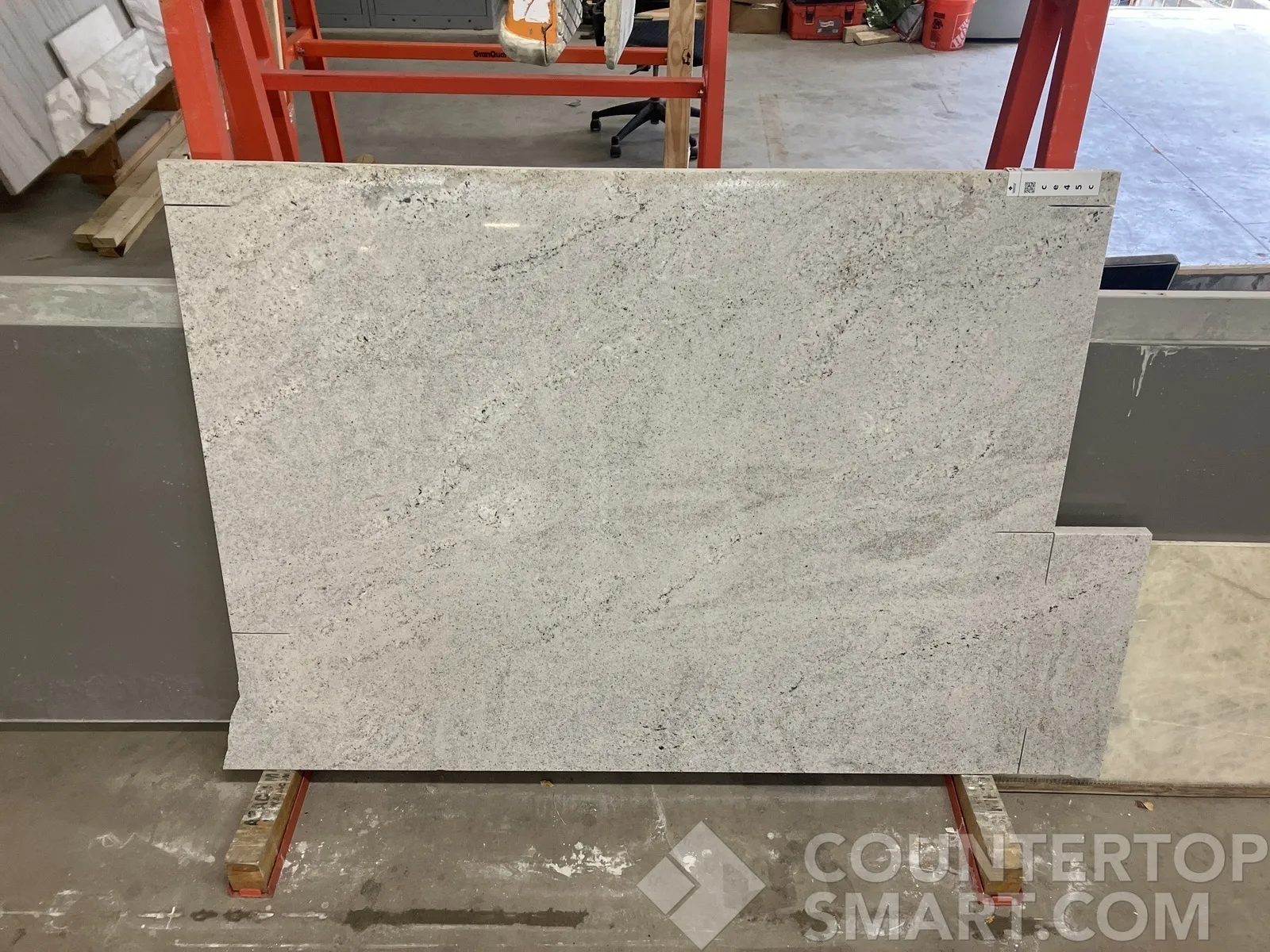Full image of Himalaya White Grey Granite countertop slab
