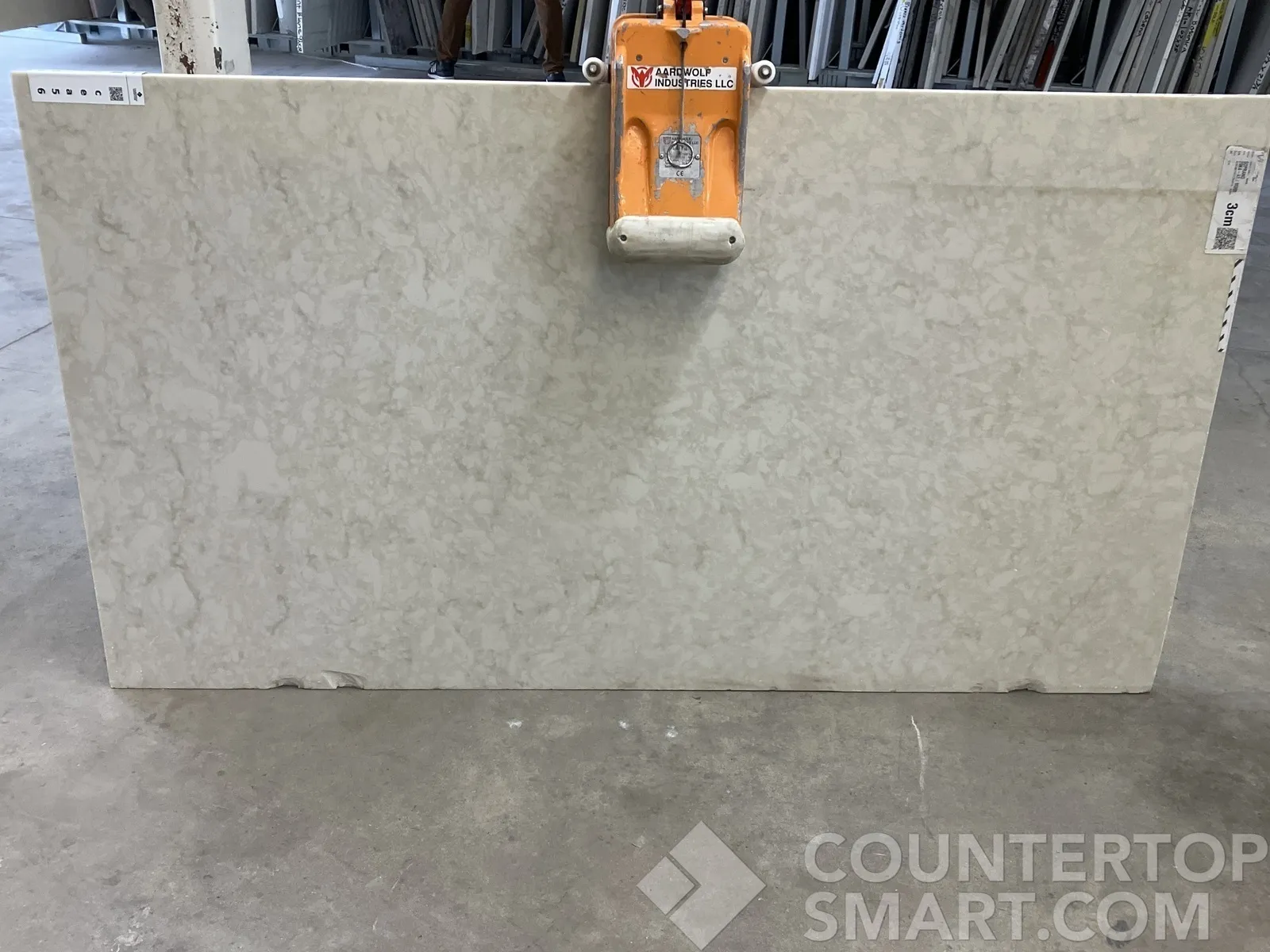 Full image of Viatera Soprano Cream Quartz countertop slab
