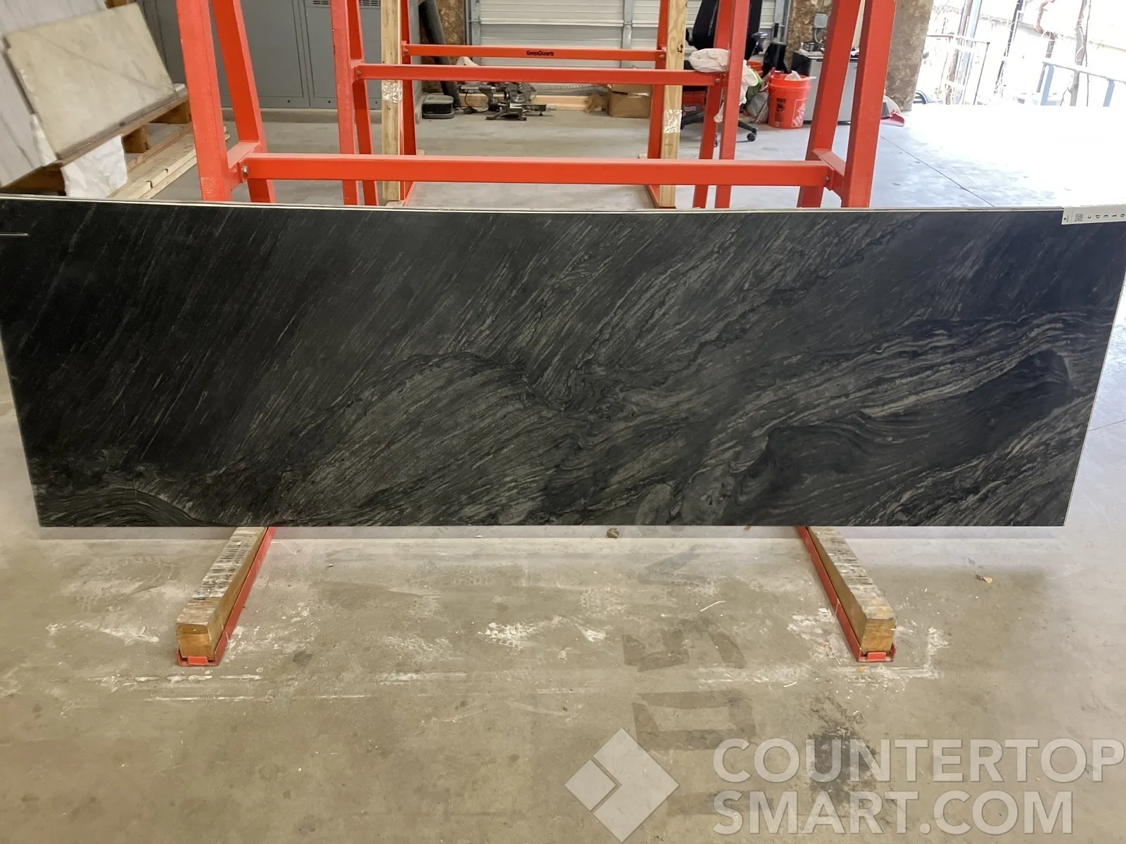 Full image of Infinity Black Black Quartzite countertop slab