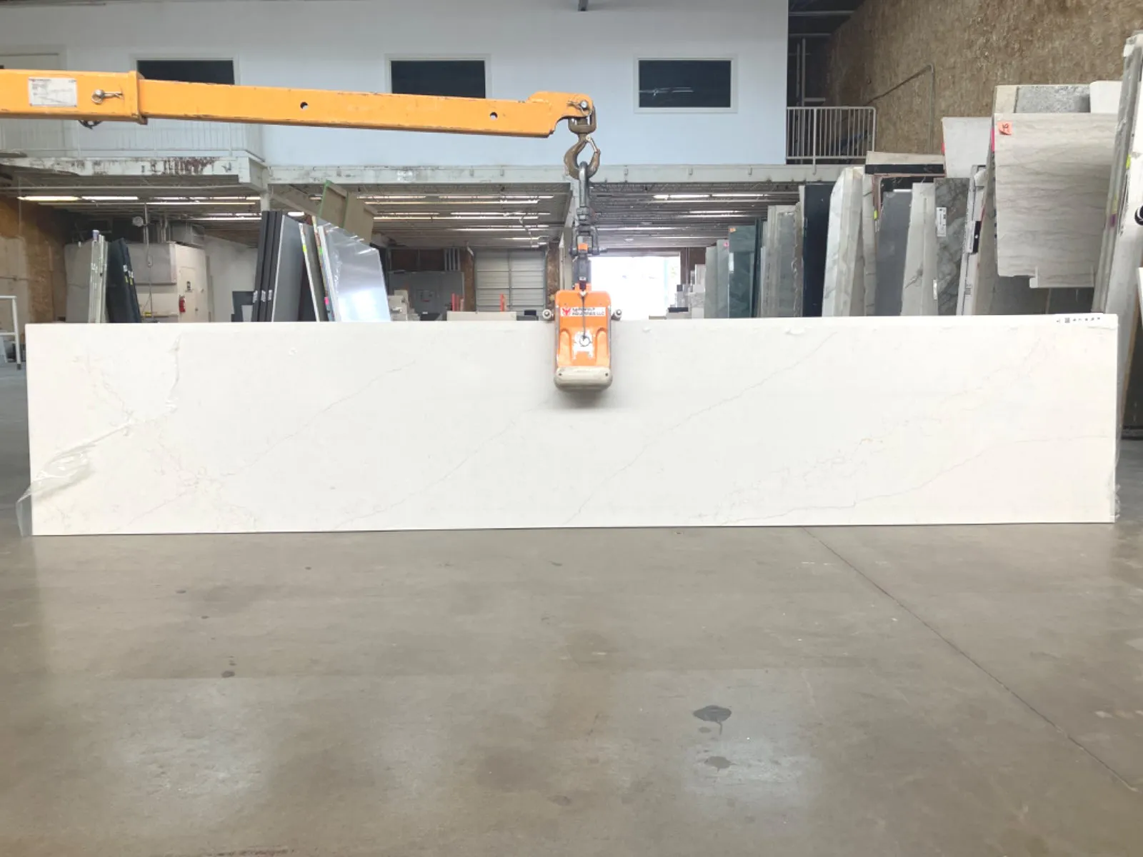 Full image of Daltile Freedom Calacatta Quartz countertop slab