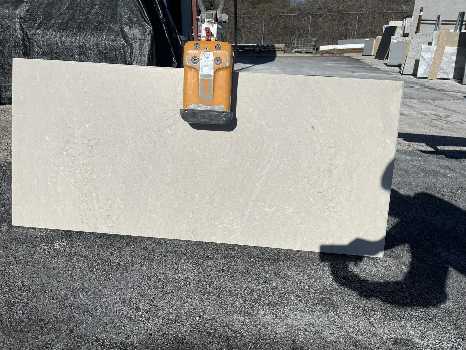 Closeup image of Cambria MonTaaj Beige Quartz countertop slab