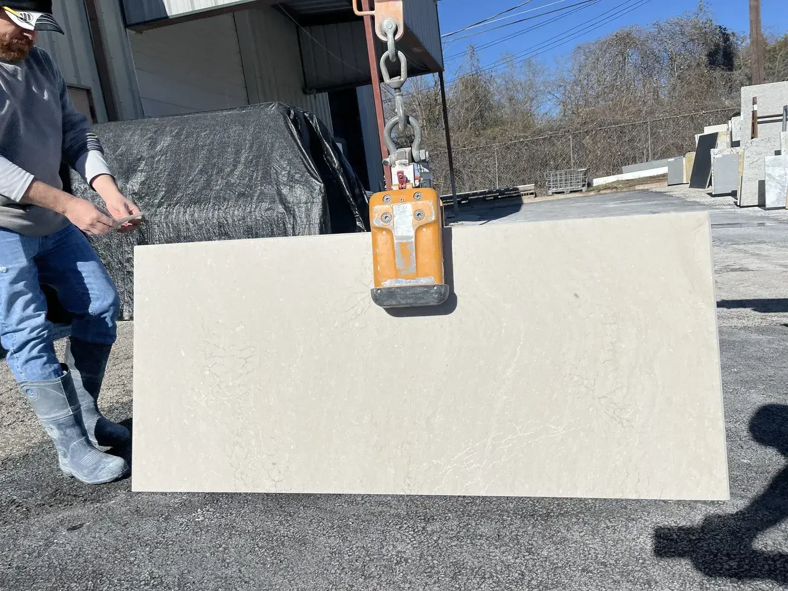 Full image of Cambria MonTaaj Beige Quartz countertop slab