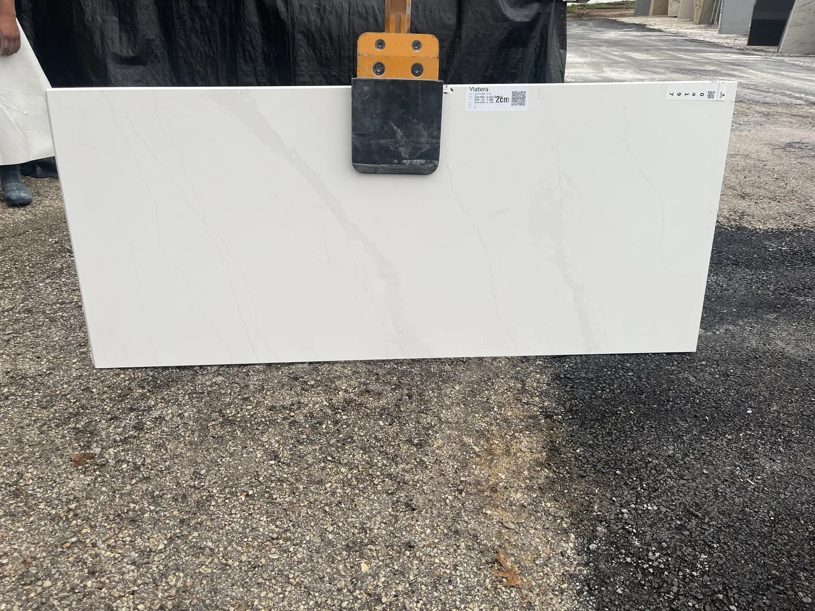 Full image of Viatera Calacatta Suprema White Quartz countertop slab