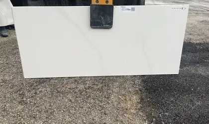 Full image of Viatera Calacatta Suprema White Quartz countertop slab