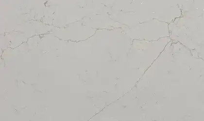Closeup image of Daltile Valor Gold White Quartz countertop slab