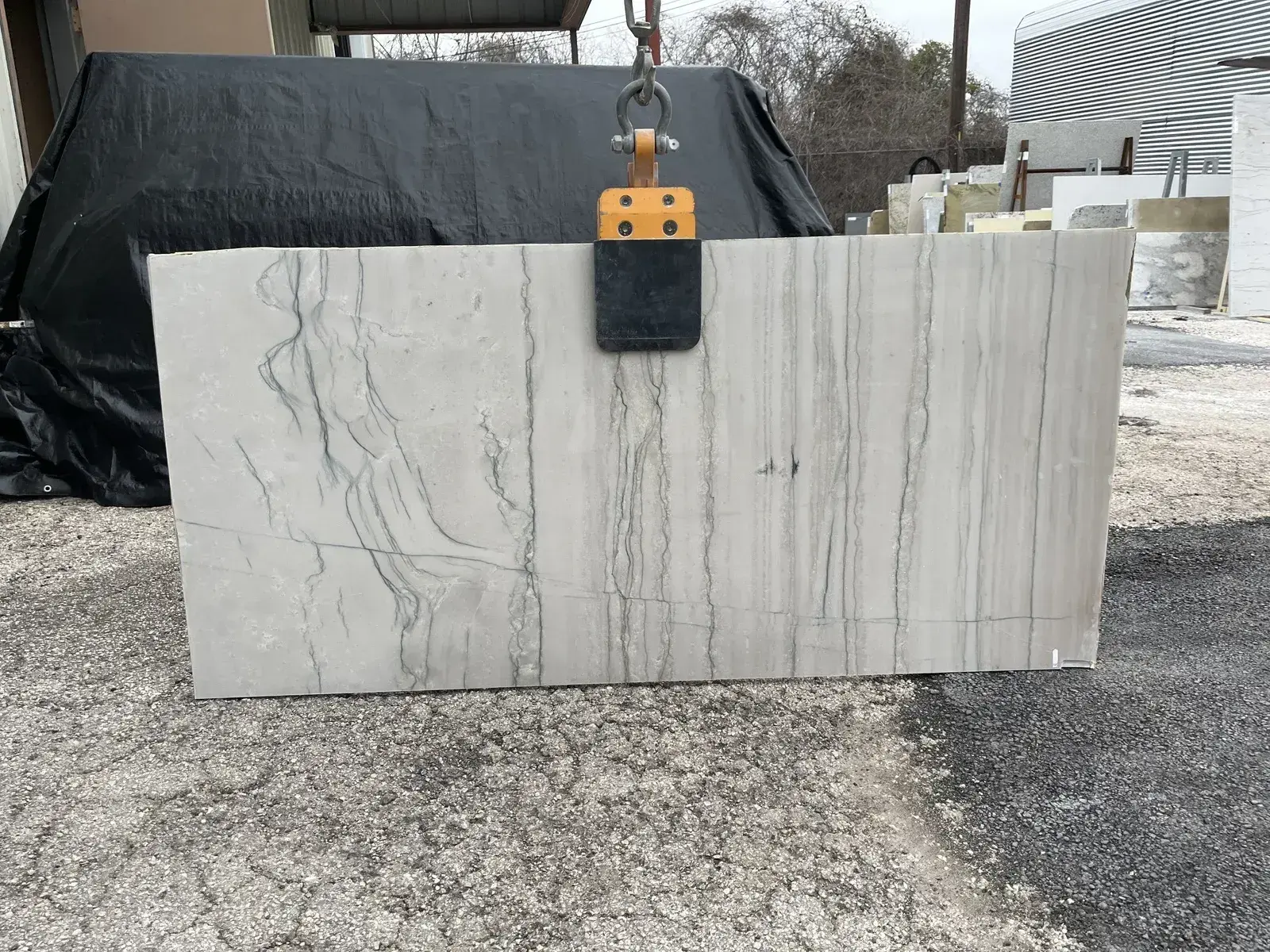 Full image of White Macaubas Quartzite countertop slab