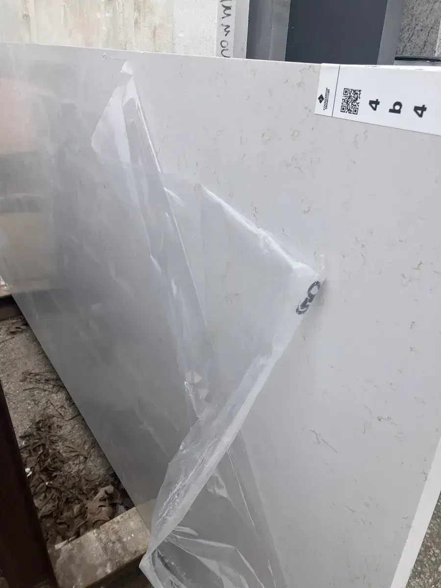 Full image of Silestone Lagoon White Quartz countertop slab
