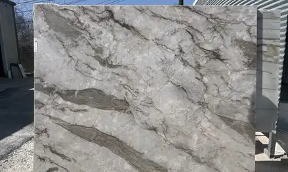 Full image of Nordic Crystal Grey Quartzite countertop slab