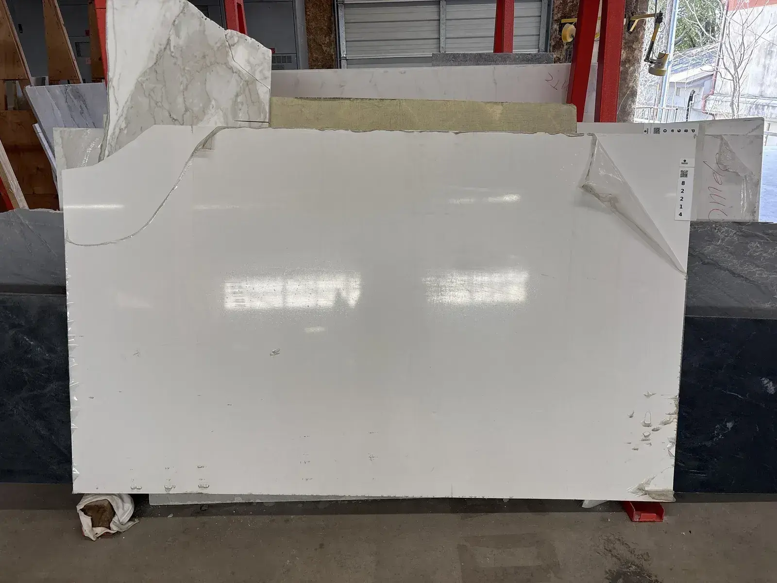 Full image of Q Quartz Arctic White Quartz countertop slab