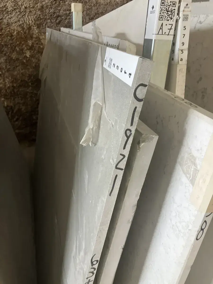 Full image of Q Quartz Grey Expo Grey Quartz countertop slab