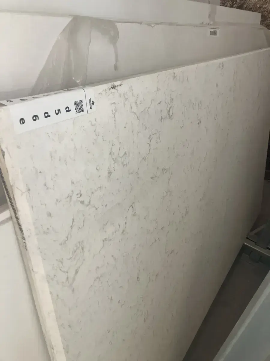 Full image of Belenco Cashmere Carrara Quartz countertop slab