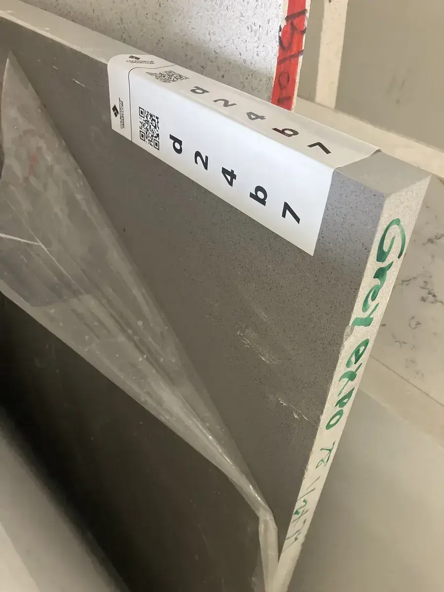 Full image of Silestone Grey Expo Quartz countertop slab