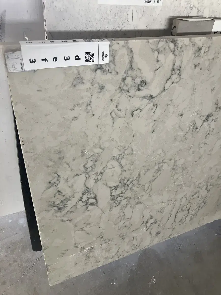Full image of Silestone Helix White Quartz countertop slab