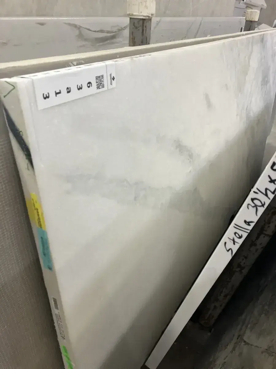 Full image of Shadow Storm White Marble countertop slab