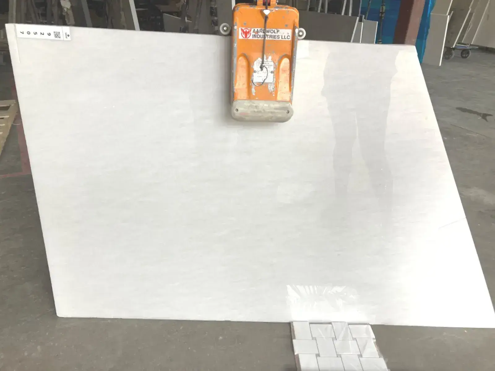 Full image of Shadow Storm White Marble countertop slab