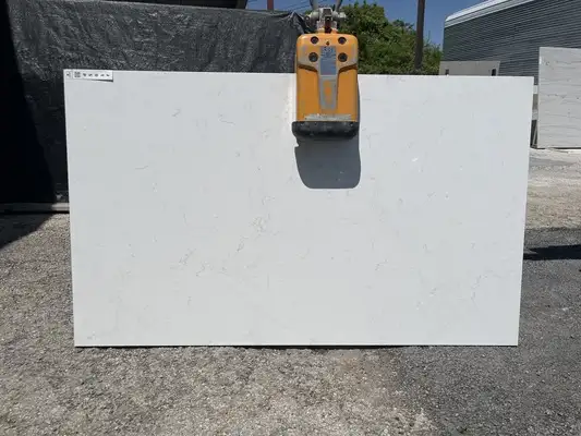 Full image of PentalQuartz Mia White Quartz countertop slab