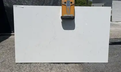 Full image of PentalQuartz Mia White Quartz countertop slab