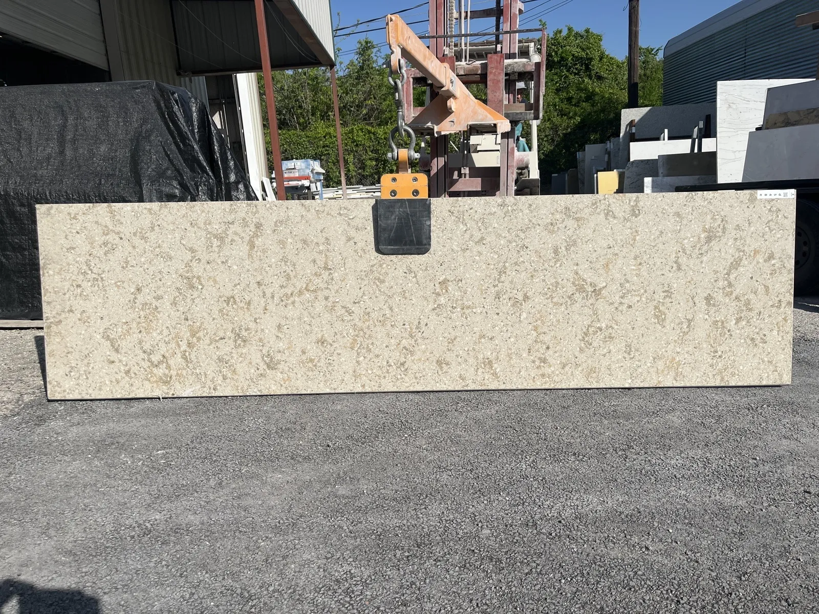 Full image of Vicostone Florence Gold Cream Quartz countertop slab