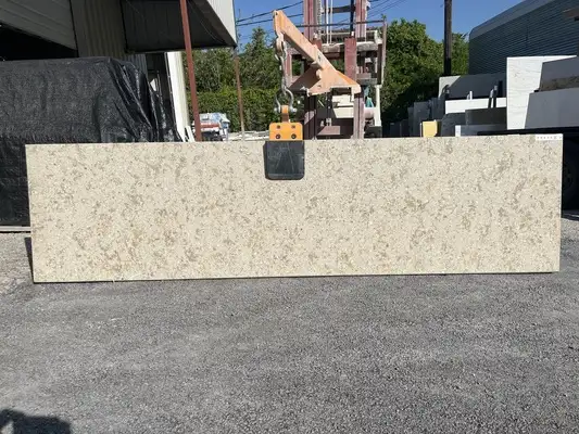 Full image of Vicostone Florence Gold Cream Quartz countertop slab