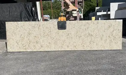 Full image of Vicostone Florence Gold Cream Quartz countertop slab