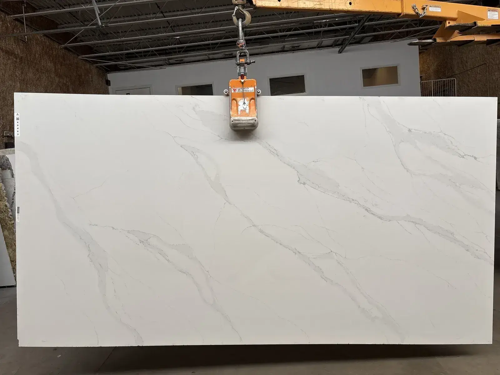 Full image of Compac Unique Calacatta Quartz countertop slab