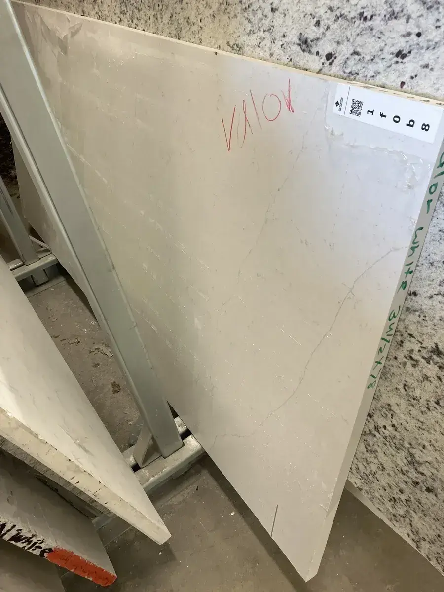Full image of Daltile Valor White White Quartz countertop slab