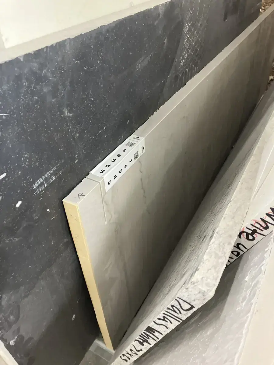 Full image of White Macaubas Grey Quartzite countertop slab