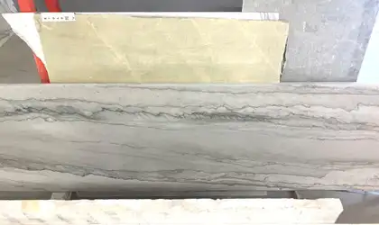 Full image of Opus White White Quartzite countertop slab
