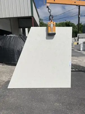 Full image of Viatera Clarino Cream Quartz countertop slab