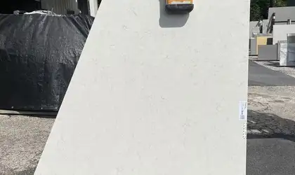 Full image of Viatera Clarino Cream Quartz countertop slab