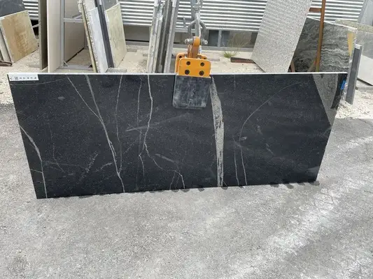 Full image of Black Vincent Black Granite countertop slab