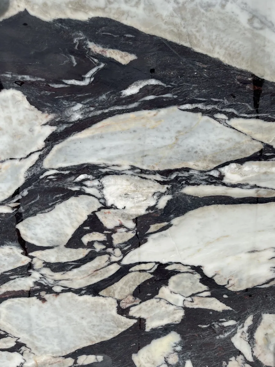 Closeup image of Calacatta Viola White Marble countertop slab