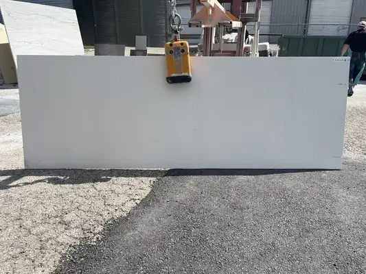 Full image of Q Quartz Carrara Trigato White Quartz countertop slab