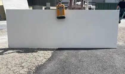 Full image of Q Quartz Carrara Trigato White Quartz countertop slab