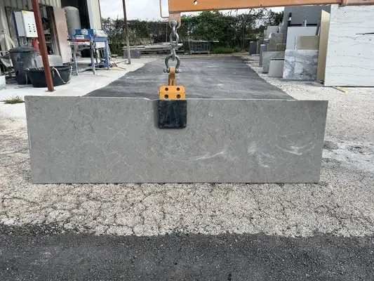 Full image of Caesarstone Symphony Grey Quartz countertop slab