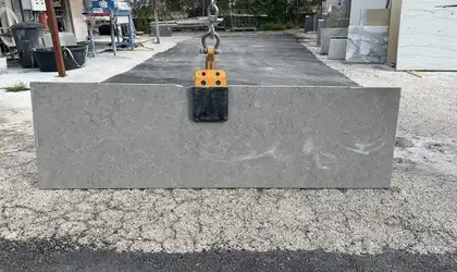 Full image of Caesarstone Symphony Grey Quartz countertop slab