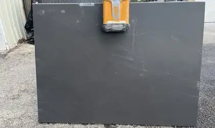 Full image of Daltile Broadway Black Black Quartz countertop slab