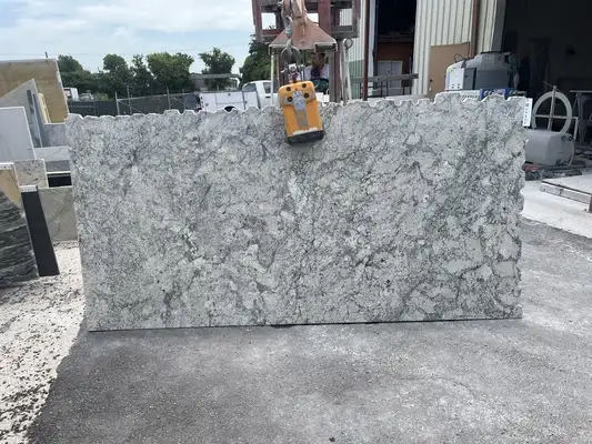 Full image of Bianco Romano Grey Granite countertop slab