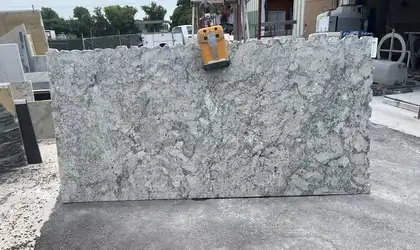 Full image of Bianco Romano Grey Granite countertop slab