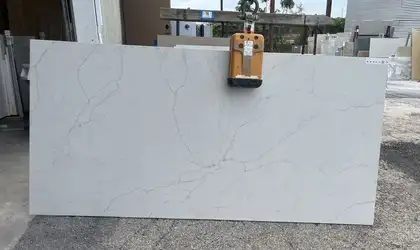 Full image of MetroQuartz Luce Oro Quartz countertop slab