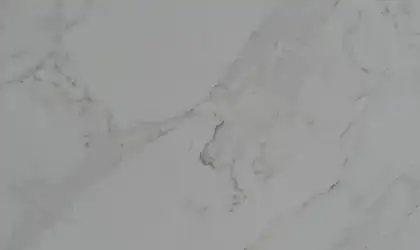 Closeup image of Q Quartz Calacatta Premata White Quartz countertop slab