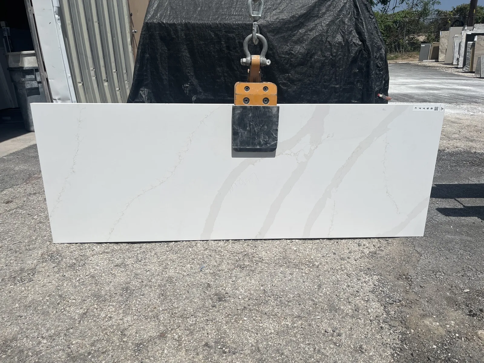 Full image of CRS Quartz Calacatta Gold White Quartz countertop slab