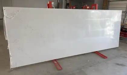 Full image of Daltile Valor Gold White Quartz countertop slab