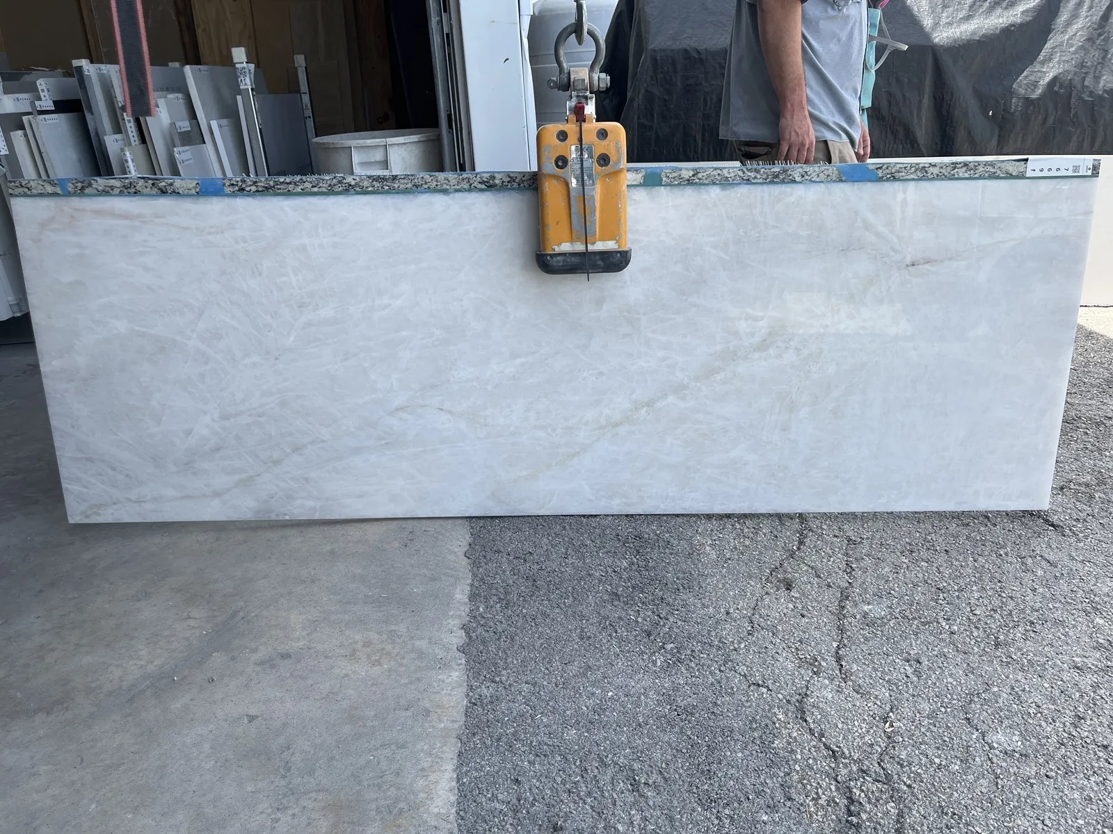 Full image of Cristallo Grey Quartzite countertop slab